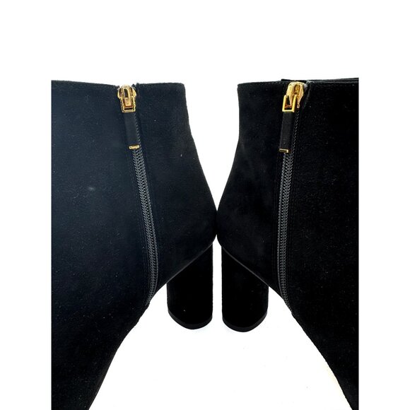 Christian Dior Black Suede Ankle Boots β Gold CD Logo Hardware - Picture 14 of 14